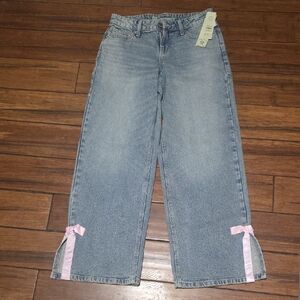 No Boundaries Blue Jeans with Pink Bows